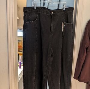 Plus size "elephant leg" jeans